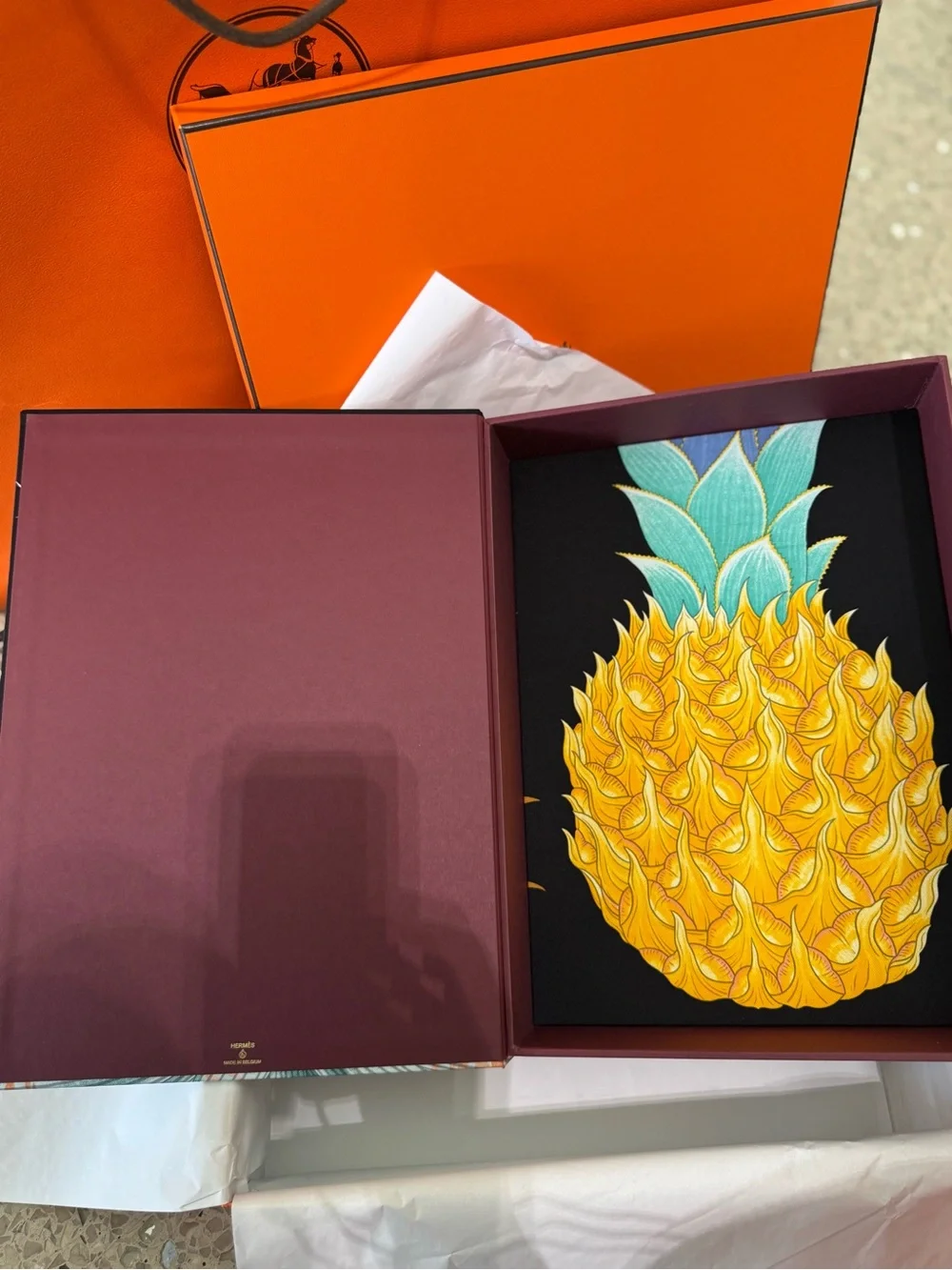 ‘26 Hermes Petit h - Large Decorative Silk/Twill Upholstered Box - BNIB